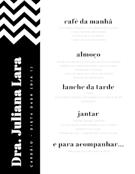 Exemplo de Dieta Dash - Dia 1